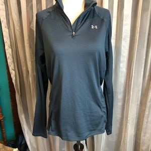 Under Armour Semi Fitted Blue 1/4 Zip Pullover Top